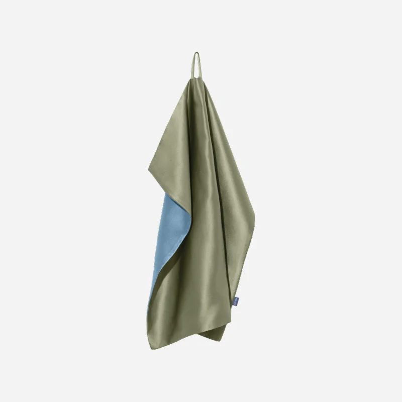 Silk Face Towel with Microfiber - Forest Moss-800x800