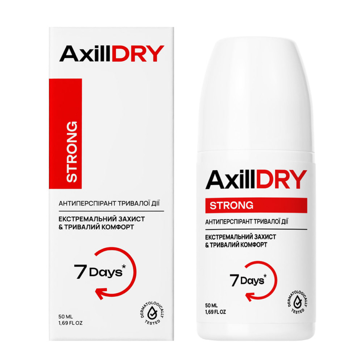 AxillDRY Кульковий антиперспірант тривалої дії Strong до 7 днів 50мл-1200x1200