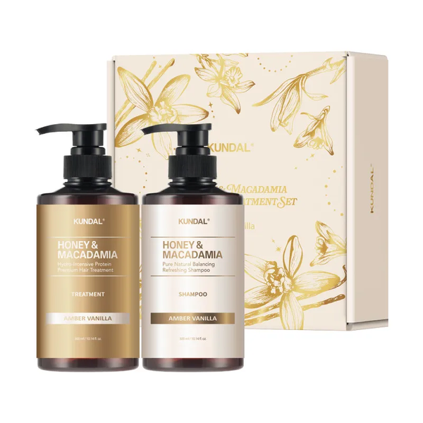 Набір для волосся з ароматом “Амбра та Ваніль” KUNDAL Holiday Edition Set Amber Vanilla 300ml+300ml