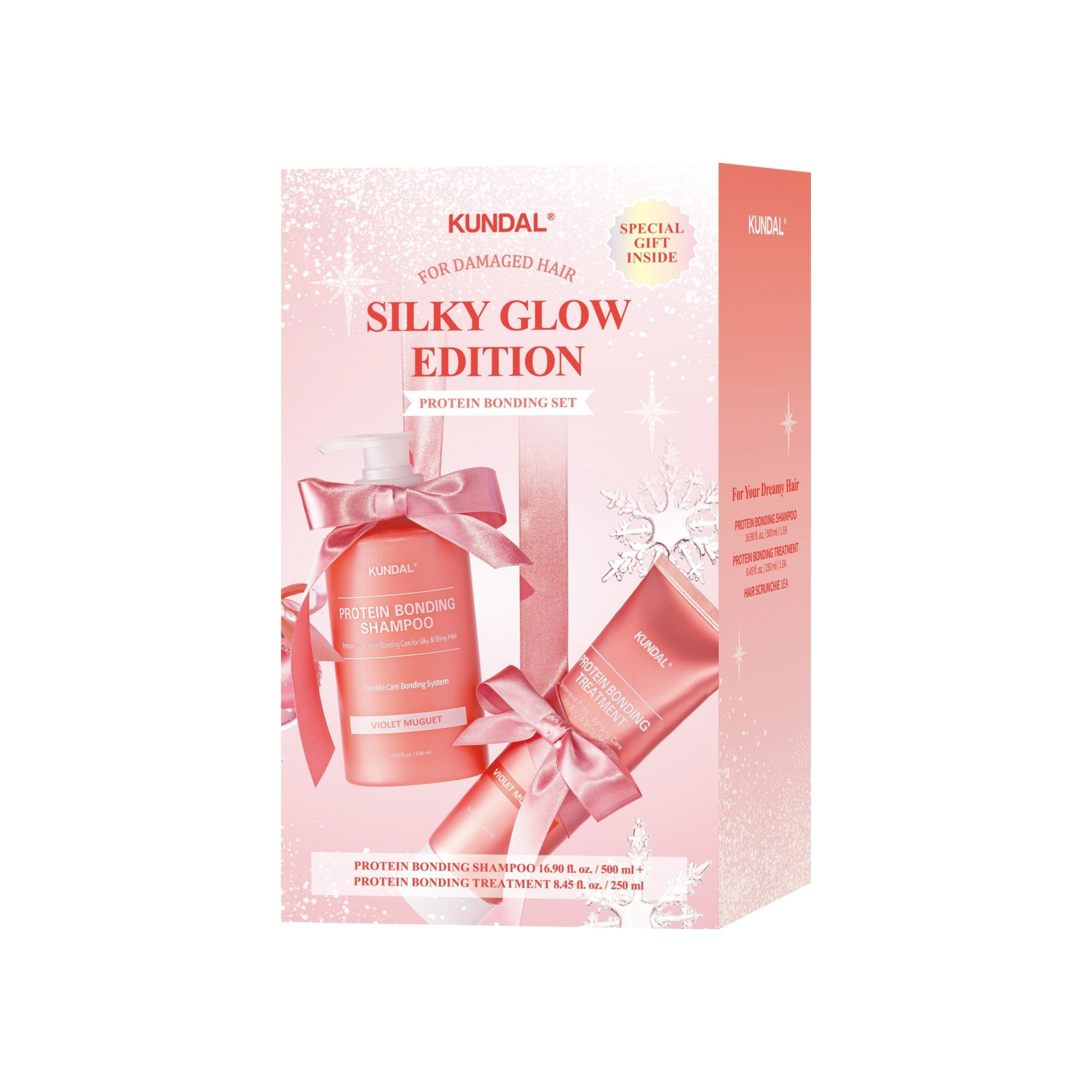 Набір для волосся Kundal Silk Glow Edition Protein Bonding Set, Violet Muguet